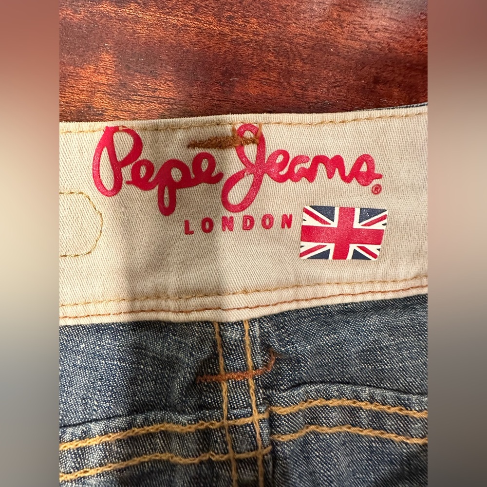 VINTAGE PEPE JEANS LONDON GARMENT DETAILS WOMENS CROP JEAN JE SIZE 28 BLUE - Picture 9 of 12
